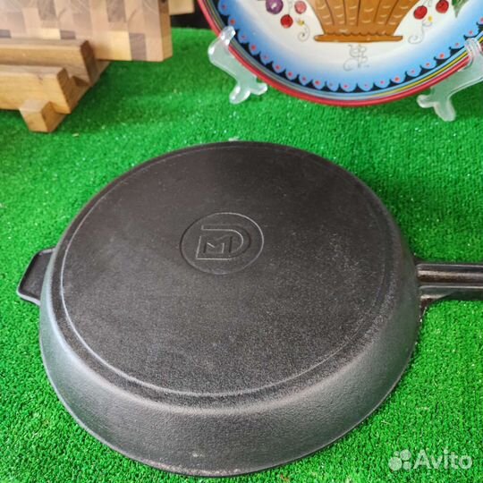 Чугунная сковорода гриль 28 см. Узбекистан