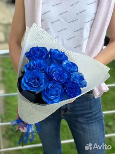 Синие розы цветы, букет с доставкой