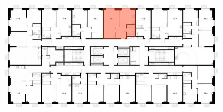 1-к. квартира, 42,4 м², 32/33 эт.
