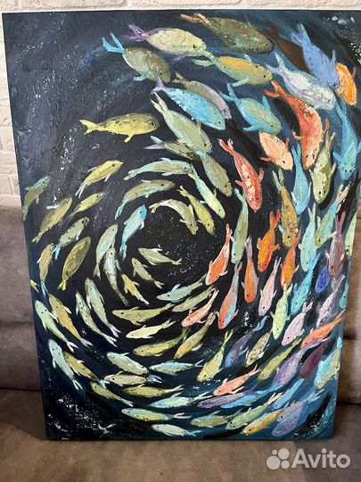 Картина «яркие рыбки». 60*80