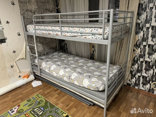 Двухярусная кровать с матрасами IKEA бу купить в Москве | Личные вещи ...