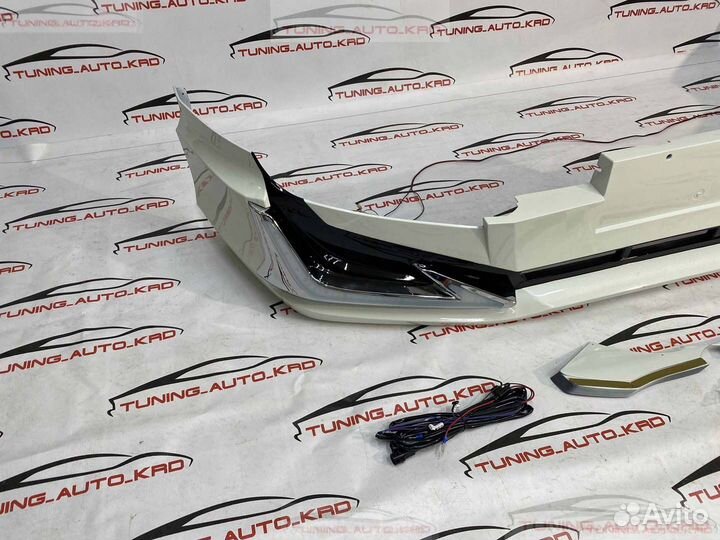 Губа передняя Toyota Land cruiser prado 120 стиль