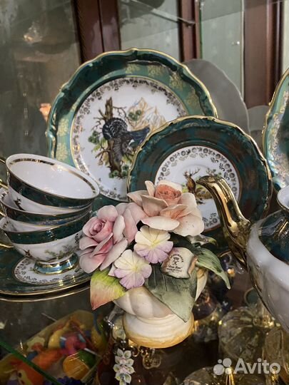 Чайный сервиз царская охота зеленый Carlsbad