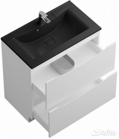 Мебель для ванной BelBagno Marino 80-PIA-BB800/450-LV-ART-PR-nero Bianco Lucido