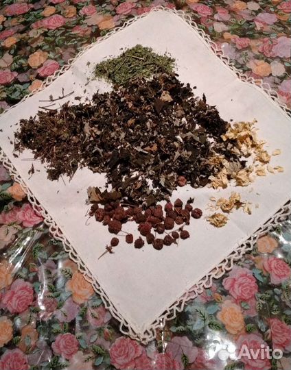 Ромашка, крапива, чистотел, полынь, малина