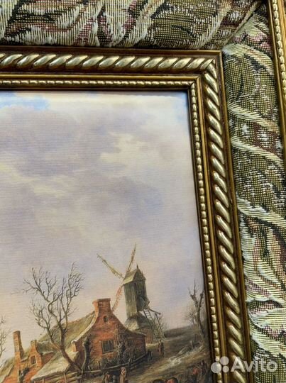 Картина На катке шелкография