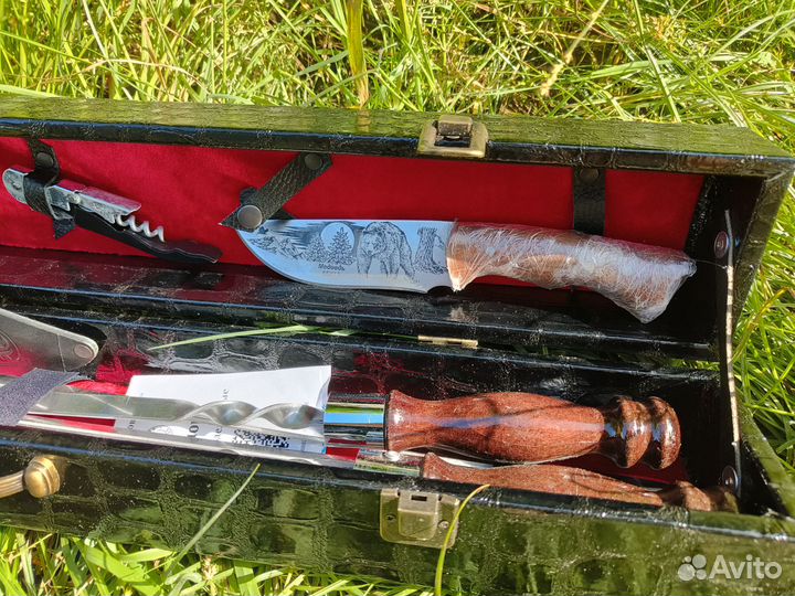 Шашлычный набор, кизлярский нож, рюмки