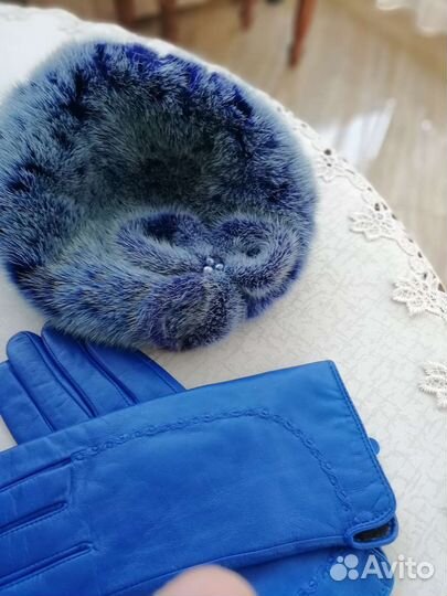 Перчатки кожа берет норка можно отдельно