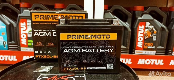 Акб Мото 12В 18Ач о.п. Prime AGM ток350 177х88х154