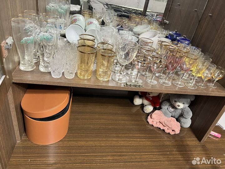 Куча посуды СССР стаканы рюмки, бокалы