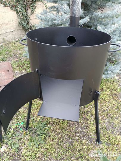 Казан узбекский чугунный и печь дымоход 8-22 л