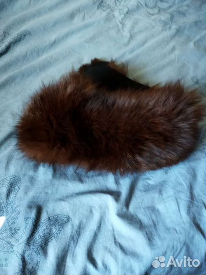 Меховой воротник натуральный мех чернобурка