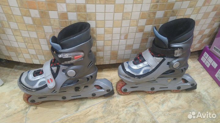 Коньки роликовые раздвижные детские р.30-34