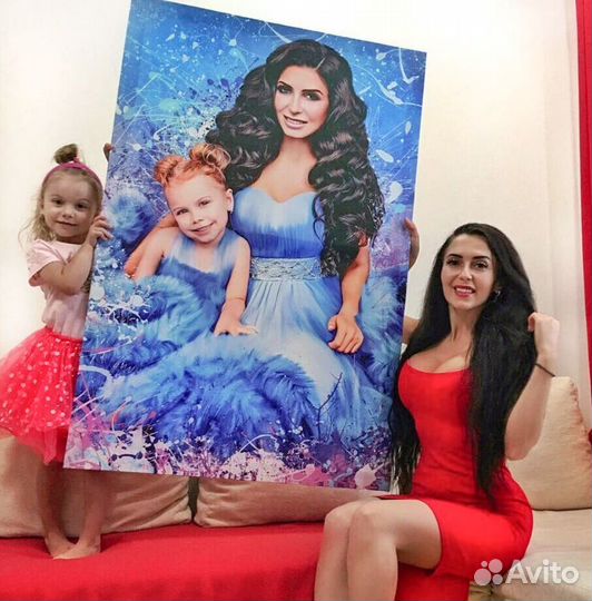 Портреты по фото на холсте на праздник