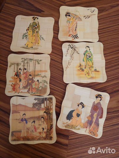 Подставки под стаканы костерсы бамбуковые