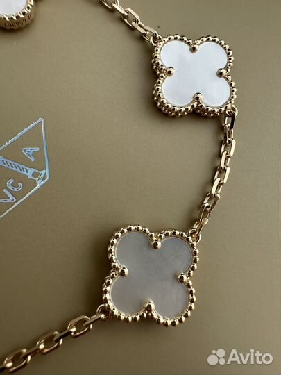 Браслет Van cleef золотой с перламутром