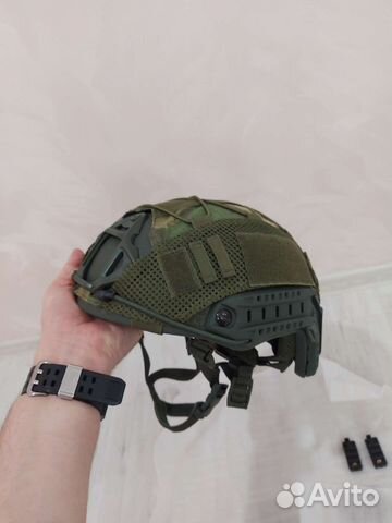 Зеленый баллистический шлем + team wendy+чехол мох