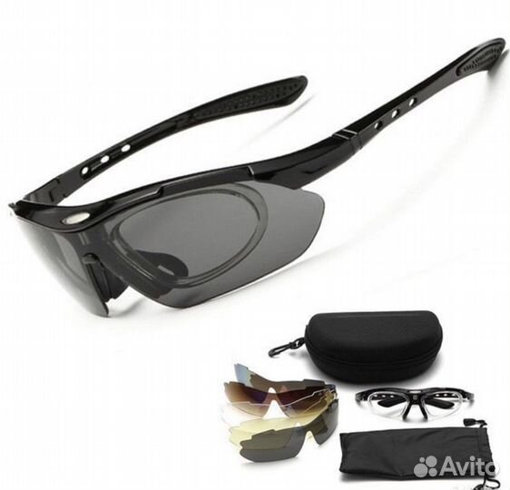 Очки для велоспорта, со сменными линзами в кейсе