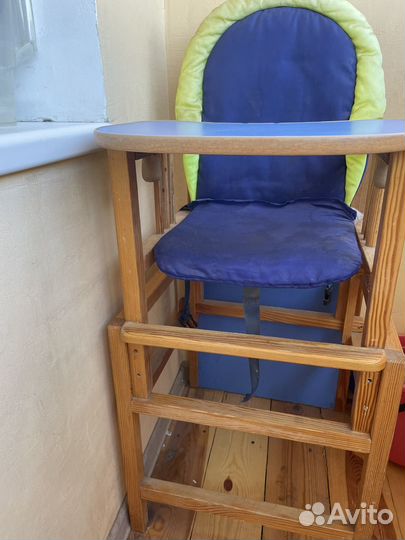 Стульчик для кормления трансформер деревянный