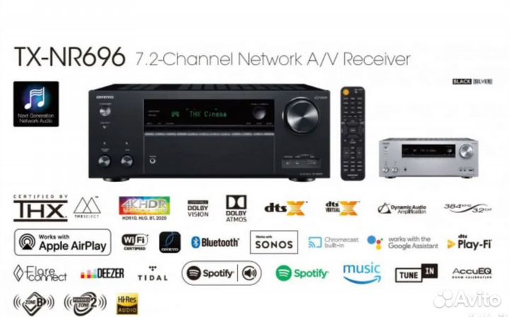 Ресивер 4K Onkyo TX-NR696 Black Новый