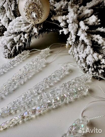 Елочное украшение набор / игрушки сосульки