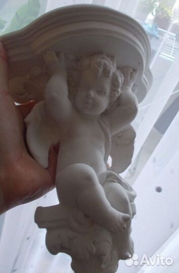 Ангел, винтажная консоль, Италия, гипс