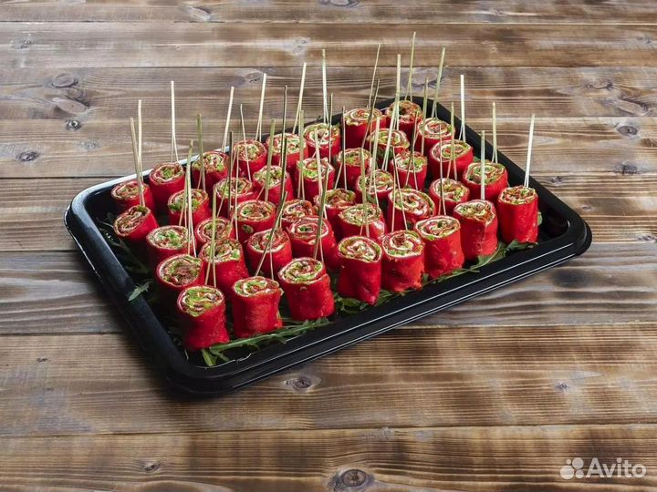 Блины, блинные рулетики для праздника, кейтеринг