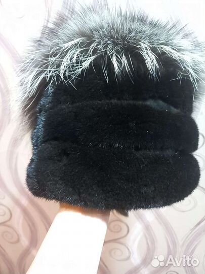 Шапка зимняя норковая женская