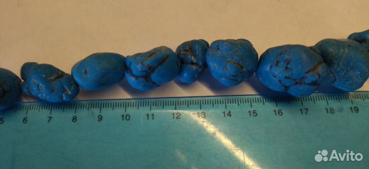 Крупные бусы бирюза. винтаж 50см