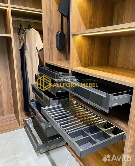 Гардеробная система на заказ от производителя