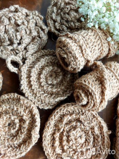 Мочалка ручной работы из джута