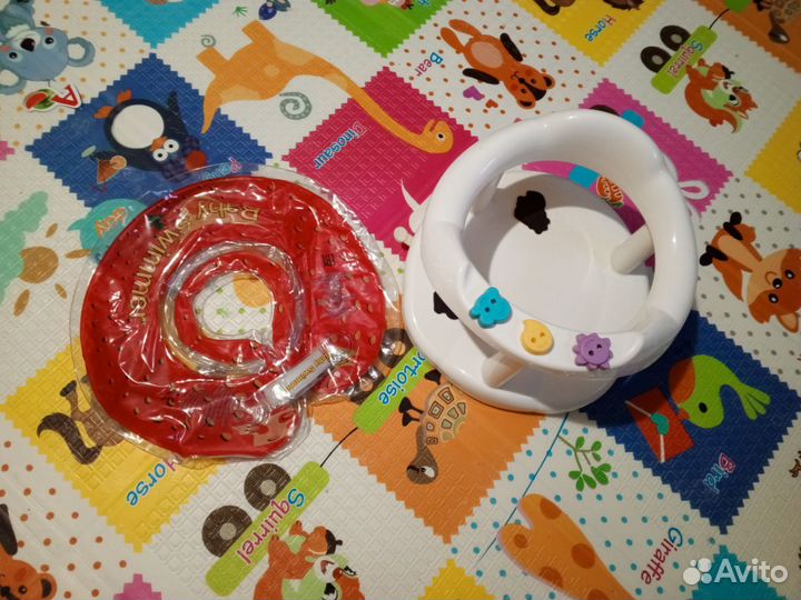 Круг для купания новая, стульчик для купания бу