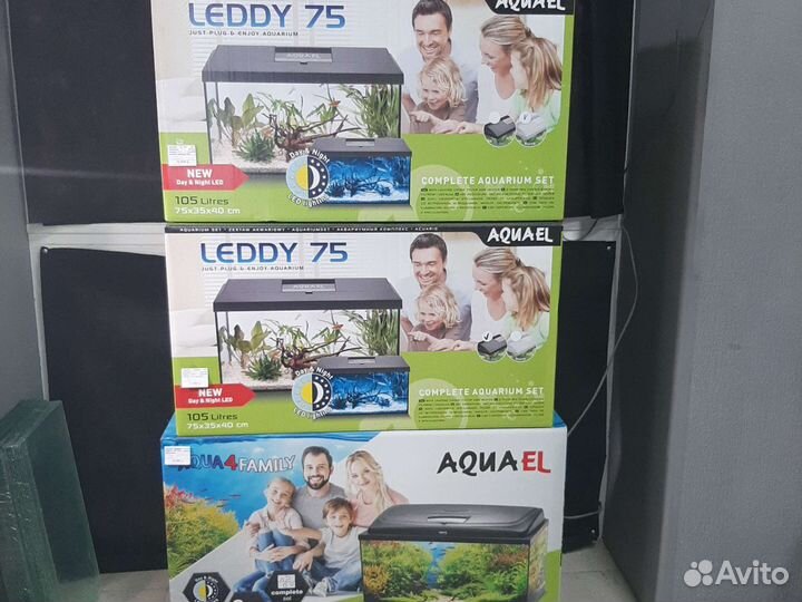 Аквариум Aquael прямоугольный 105л, свет LED 16 Вт