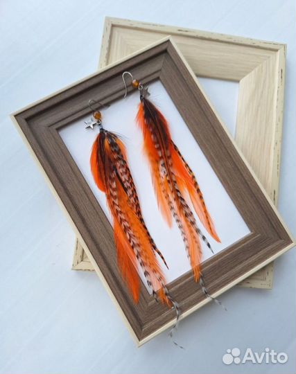 Серьги с перьями