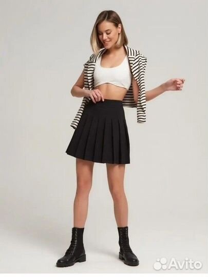 Юбка чёрная плиссированная теннисная
