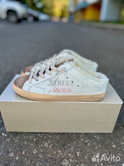 Кеды Golden Goose мех без пятки