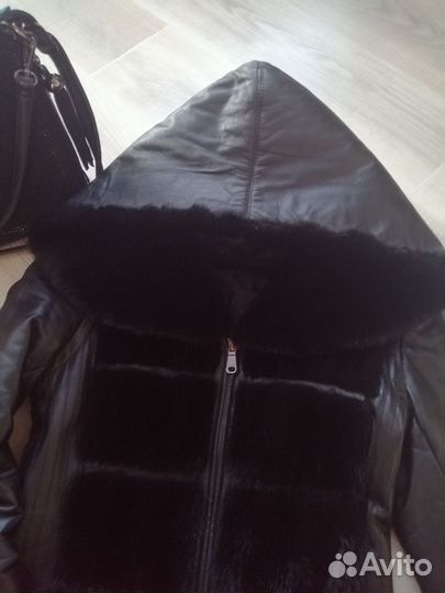 Пуховик с норкой, натуральная