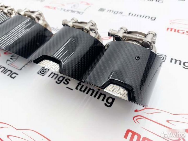 Насадки на выхлоп 102мм BMW M Pro карбон 2x2