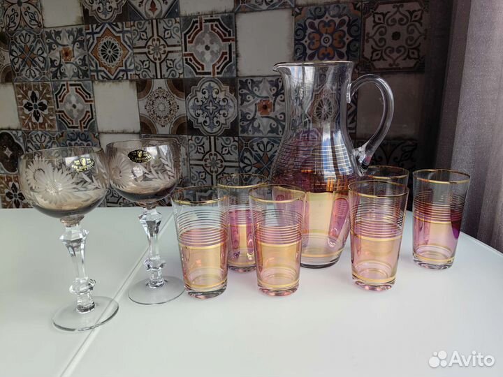 Цветной хрусталь, стекло. Вазы, фужеры и др. СССР