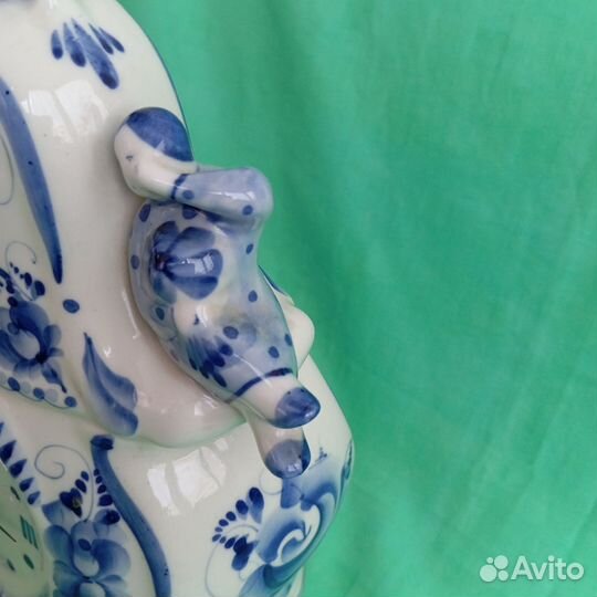 Часы чайник розетки Гжель винтаж СССР