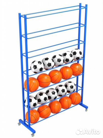 Стеллаж для мячей односторонний 200х160х35 на 42ш