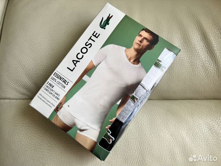 Набор футболок 3шт. Lacoste Оригинал 100% Cotton