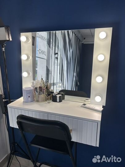Гримерное зеркало с лампочками