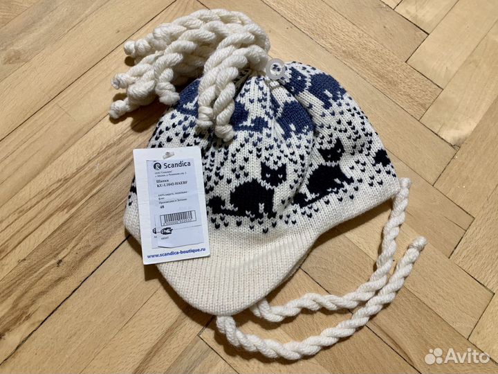 Новые шерстяные шарф и шапка для девочки