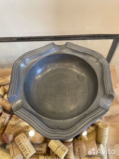 Антикварная пивная кружка, пепельница. Медь, олово