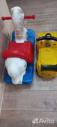 Детская качалка лошадь + машинка каталка