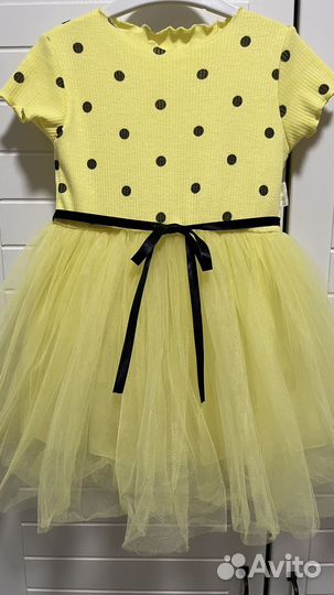 Платье для девочки желтое 98-104