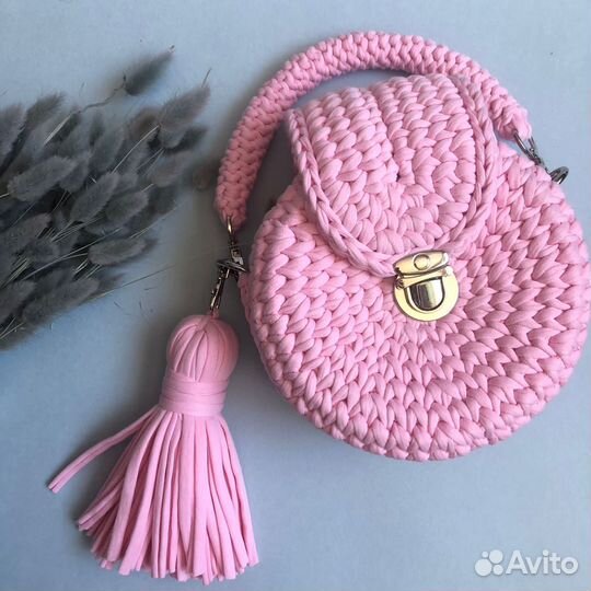 Сумка вязаная круглая