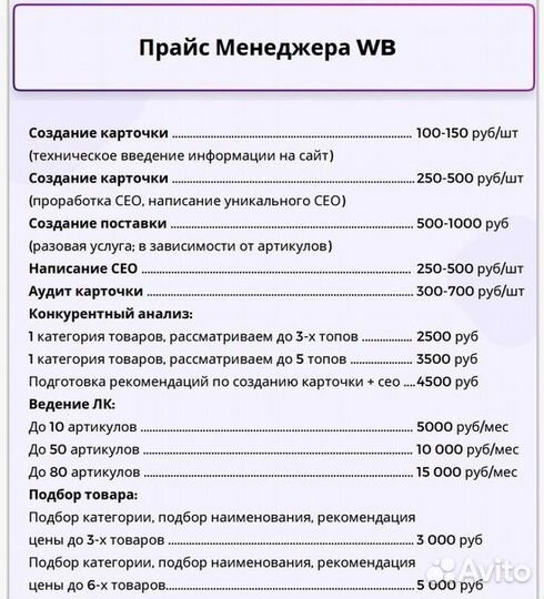 Оформление карточек товара менеджер маркетплейсов