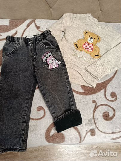 Джинсы и кофты для девочки 92-98
